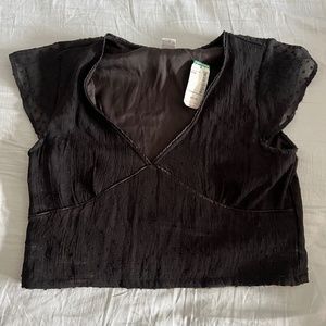 Black Crops Blouse/Going Out top